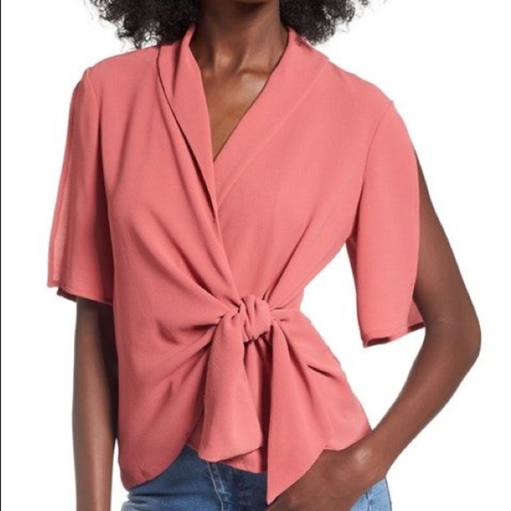 Leith Tie Front Wrap Top Size XL